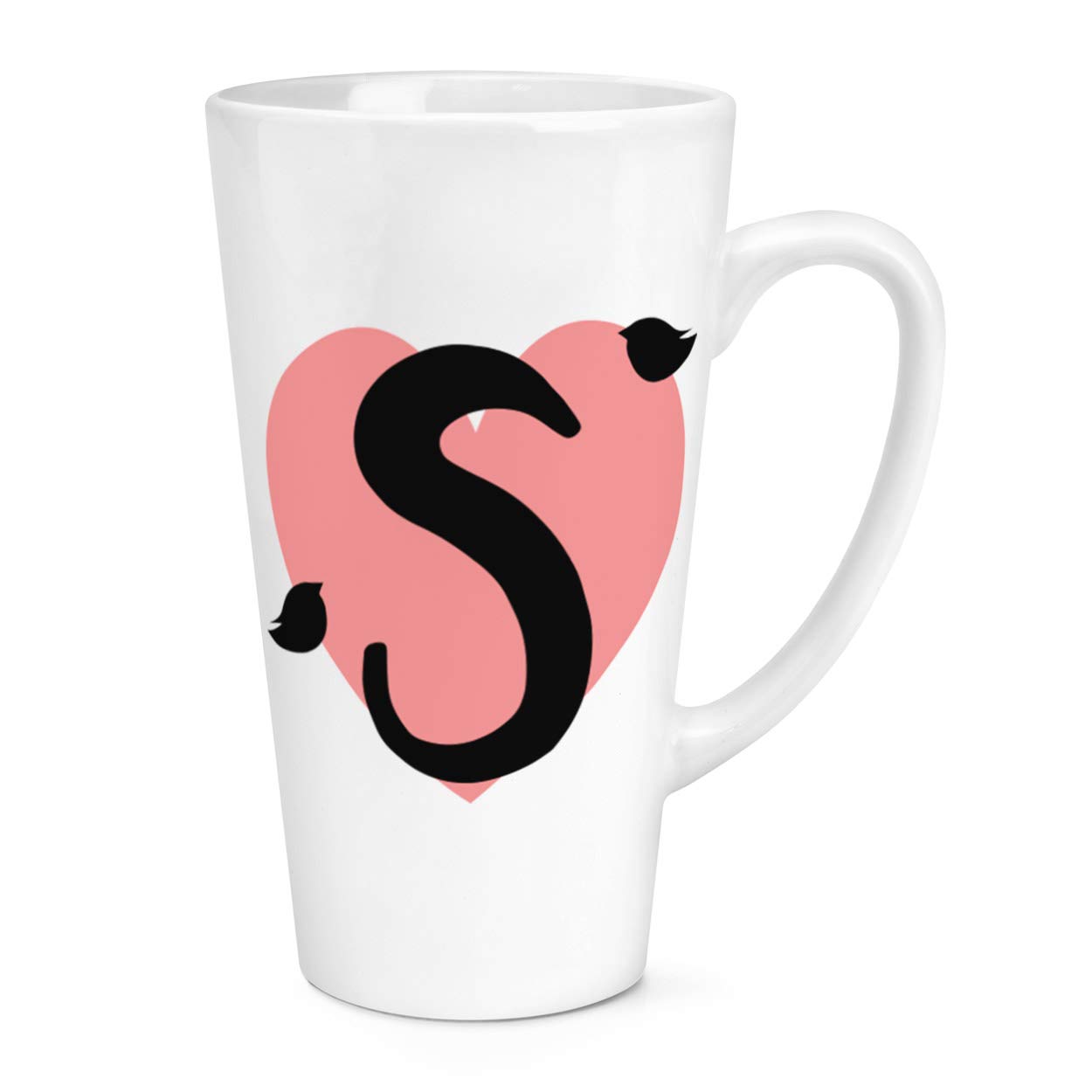 Gift Base White S Heart Alphabet 17Oz Large Latte Mug Cup