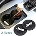 BLYT 2 Pcs 2.75 inch Car Interior Accessories Anti Slip Cup Mat for Jeep Grand Cherokee Wrangler Compass Cherokee Renegade Patriot Grand Comander Decoration,etc All Models