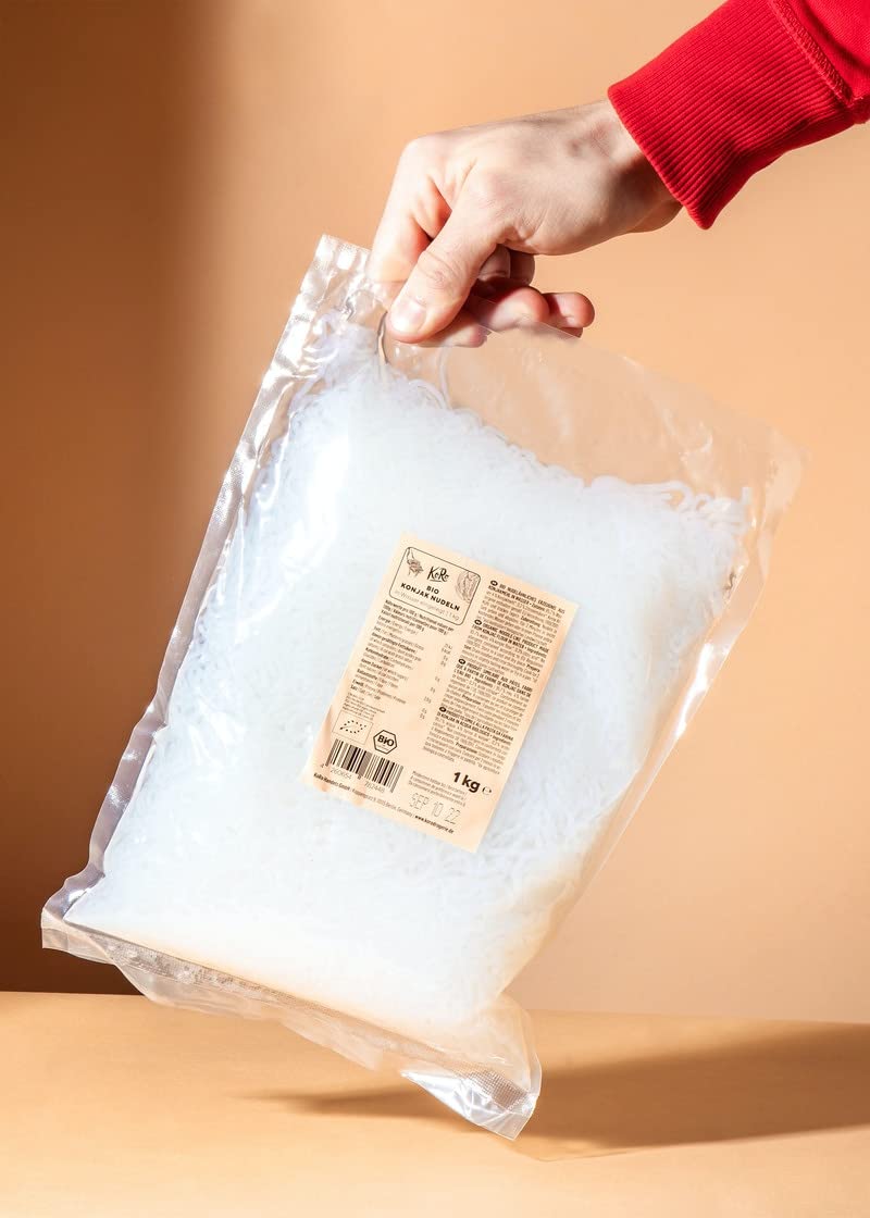 KoRo – Bio Konjaknudeln in Wasser 8 x 1 kg – Kalorienarme Alternative zu Weizennudeln – Fettfrei – Vegan