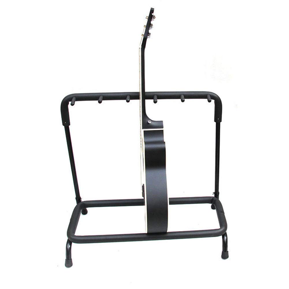 Stand per Chitarra Multiplo Porta 5 Universale Pieghevole per Chitarra Acustica Elettrica Classica Terra Rastrelliera, Negozio Banco di Mostra per Chitarra