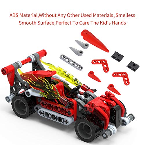 image for Sawaruita Motorcycle and Vehicles Building Blocks Set, 6-in-1 Flame Ra