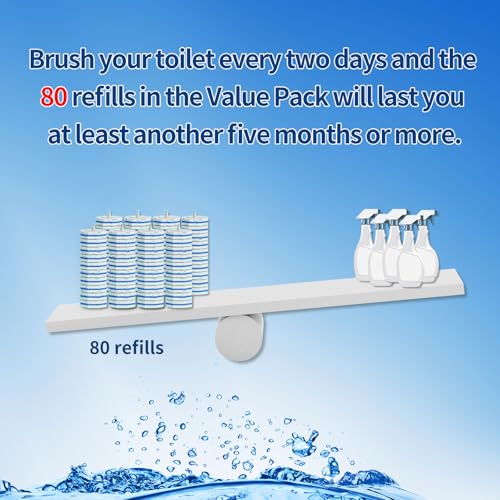 Image of Hohoky 80Pcs Toilet Brush Refills for Disposable Toilet Bowl Brush Scrubber Cleaner Refill Pads,Toilet Brush Replacement Compatible Heads with Most Toilet Brushes Scrubber