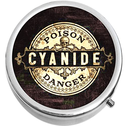 NewCharms Vintage Label Poison Cyanide Danger Medicine Pill Box -