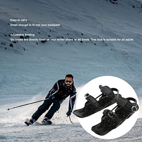 Mini Short Ski Skates for Snow, Adjustable Short Snowskates Snowblades Skiboard Skis for Winter Shoes, Outdoor Skiing Mini Ski Skates Ski Shoes for Winter Sport, Cross Country Ski - Image 3