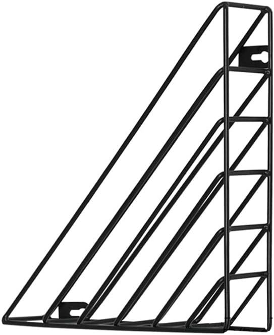 HBJWOV Nordic Storage Holder Rack Iron Art Metal Wall Mounted Shelf Triangle Display Stand Organizer Home Decor for Magazine Book(Gray)