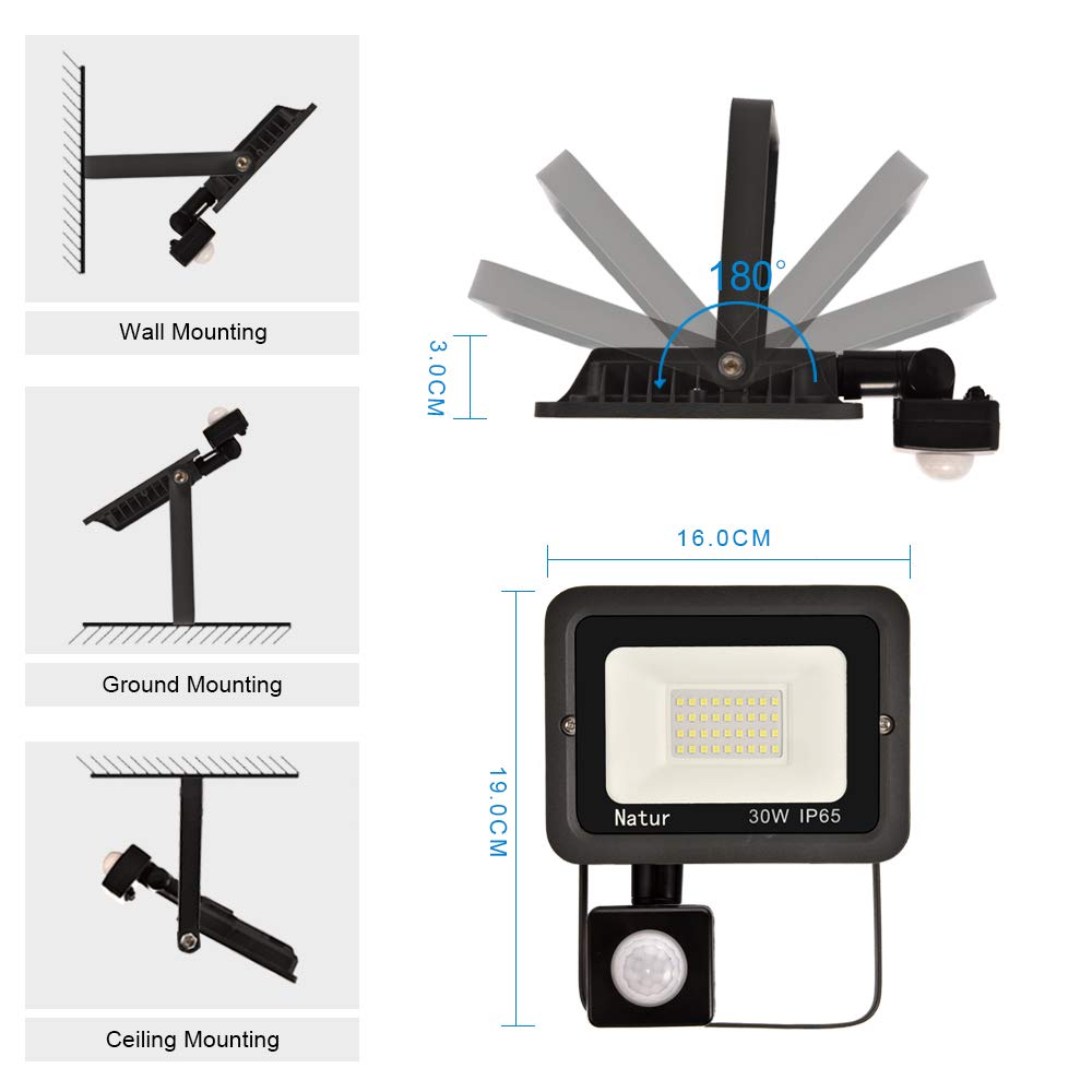 Proiettore LED Con Rilevatore Di Movimento 30W 50W 100W 200W - Foto 10