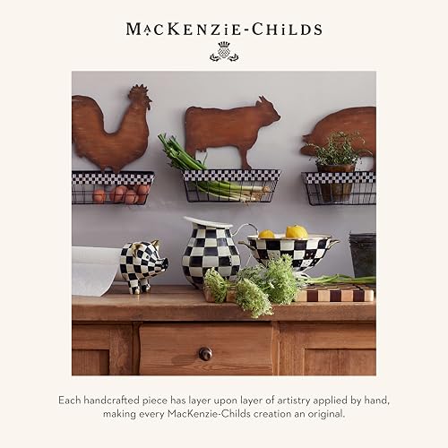 Image of MACKENZIE-CHILDS Pitcher with Spout, Black-and-White Courtly Check