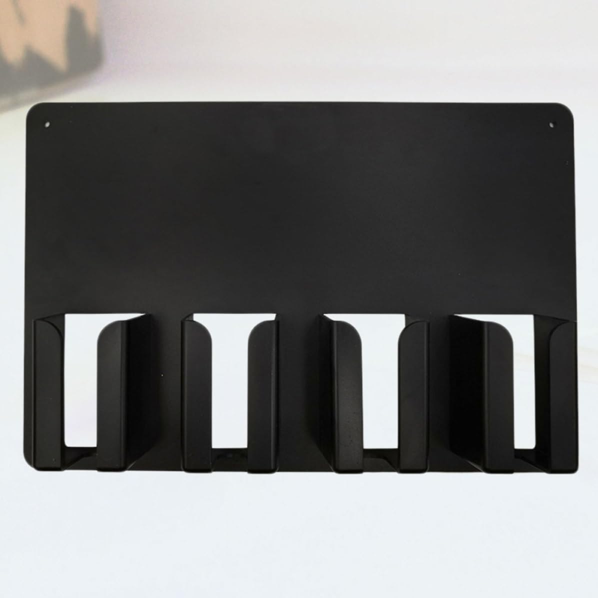 DOITOOL Wall Mounted Hair Clipper Storage Rack with Simple Holes Design Black Pp Organizer Holds Four Hair Clippers, Easy to Clean and Sturdy Utility Rack for Salon and Store