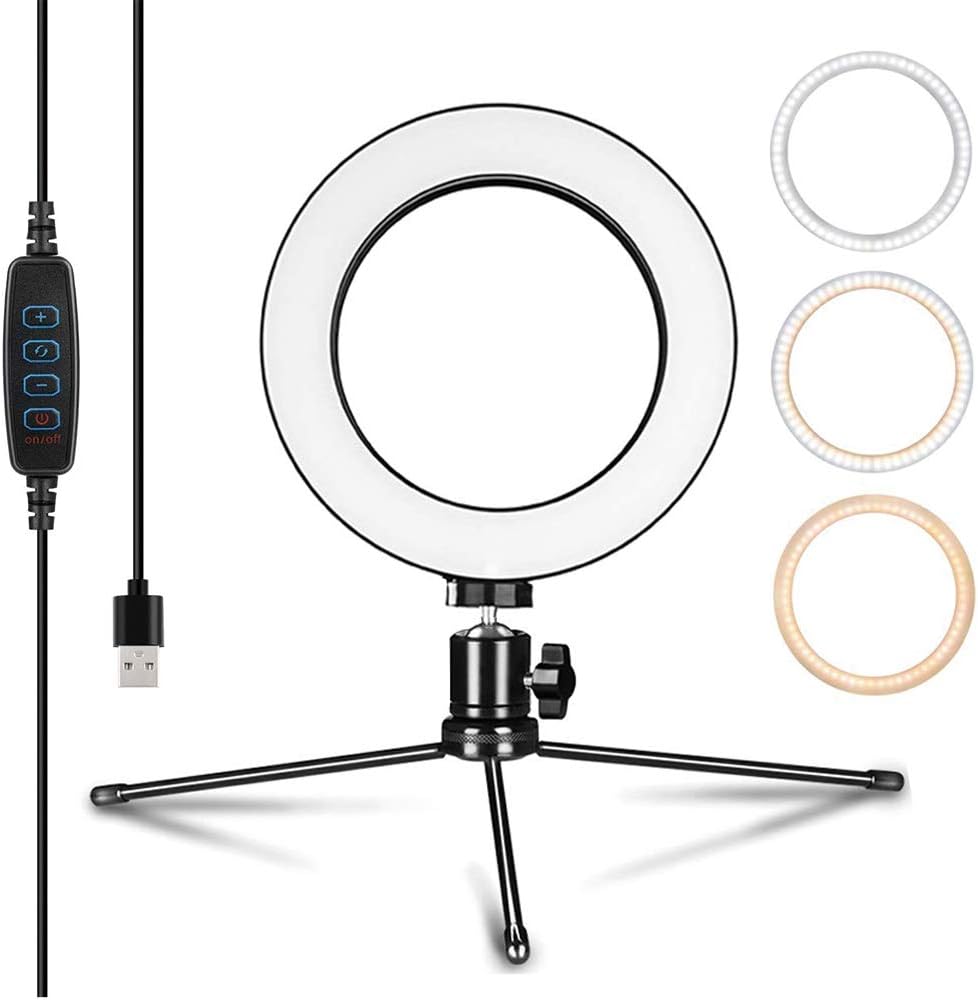 LED Ring Light & Selfie Ring Light, Dimmable with Light Aluminum Alloy 3 Lights Mode 360 Degree Rotating 6 Inches, for Live Stream, YouTube Video or Makeup with 3 Light Modes and 10 Brightness Leve โฆ GVM Great Video Maker 600S LED Ring Light, 90W Dimmable Led Video Light Kit with Detachable Light Bars, Photography Lighting Led Video Lighting Kit for Live Broadcast, YouTube, CRI 97+ 3200K-5600K Emart 18-inch Ring Light with Stand, Big Adjustable 3200-5500K LED Lights Ring with Ultra-wide Lighting Area for Camera Photography, YouTube Videos, Makeup (Kit: Phone Holder, Remote, Soft Tube, etc.)