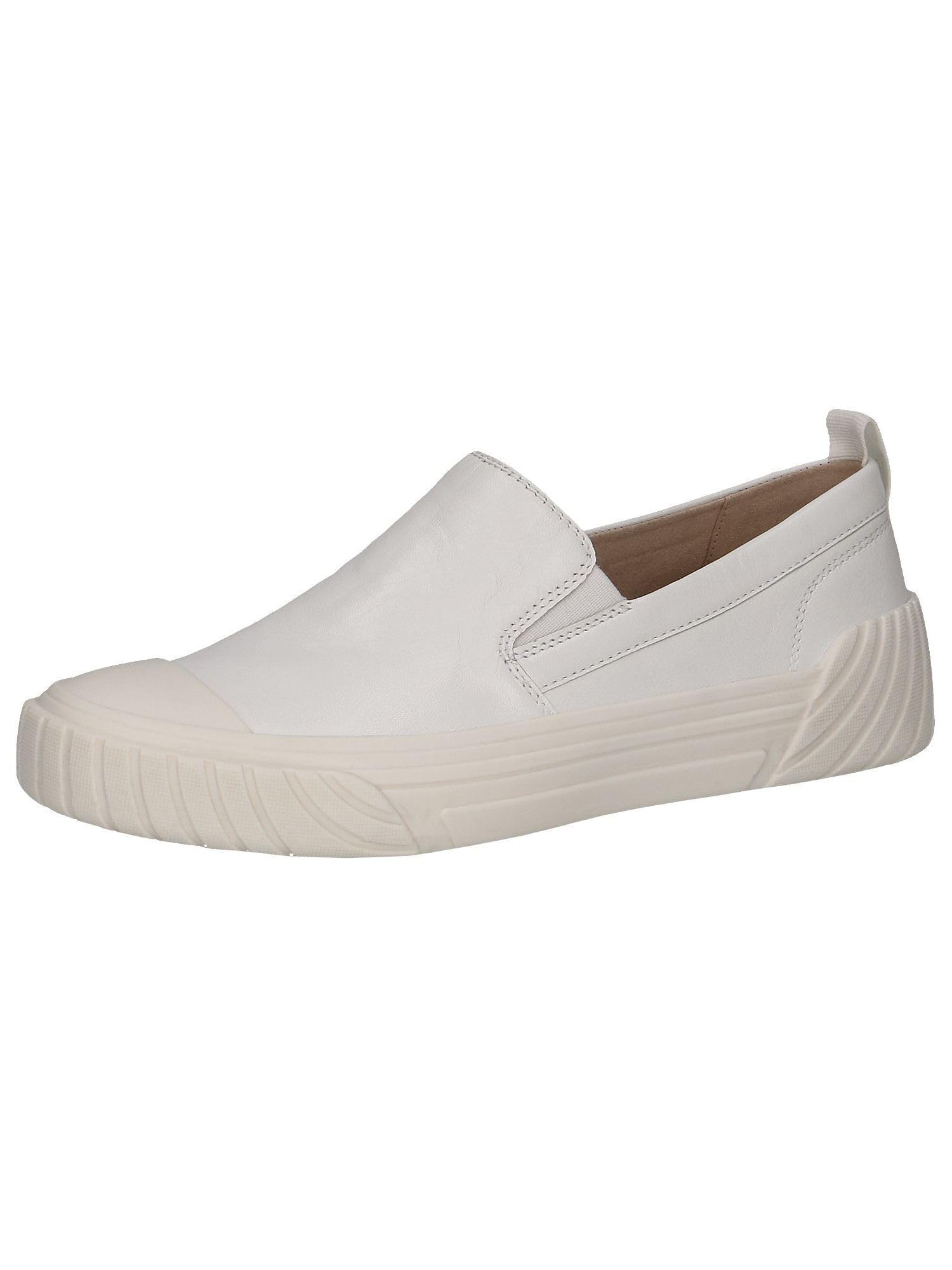 CAPRICE Women's Leather Slip-ons Flat, White (White Softnap.), 5 UK