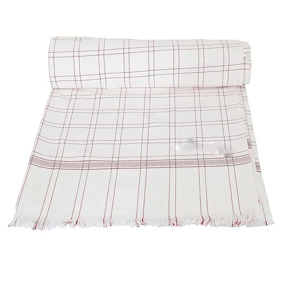 Image of 100% Cotton Soft Beautiful Big Chek Single Bed Size Skin Friendly Summer AC Blanket /Khes /Dohar /Top Sheet Set /Chadar (Maroon Check)