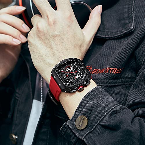 Image of Mini Focus Men's Multifunctional Chronograph Watch for Men with Date, and 24-Hour Sub-Dial, Water Resistant Square Dial Unique Design for Sports, Party, Gifting - (MF0399G)