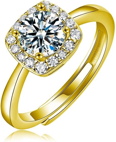 S925 Sterling Silver Moissanite Ring for Women, Light Luxury Style, Simple Sugar Cube Ring Jewelry