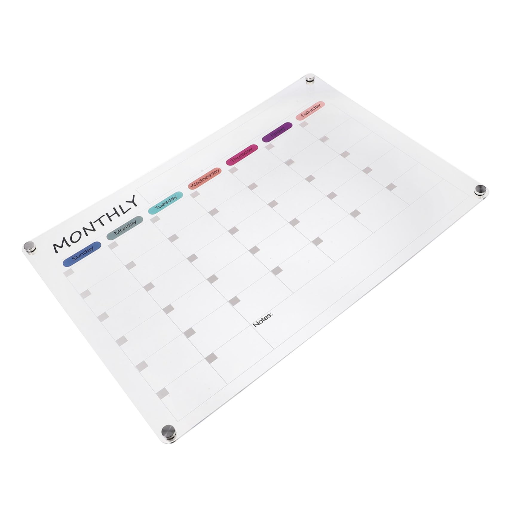 PLAFOPE Lavagna Calendario Mensile Acrilico Trasparente Lavagna Cancellabile a Secco con per Frigorifero Organizzatore Pianificazione Riutilizzabile per Casa e Ufficio