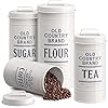 Barnyard Designs Farmhouse Canisters for the Kitchen Counter, Country Decor - Rustic Flour Sugar Coffee Tea Storage, Set of 4, Largest is 5.5" x 11.25"