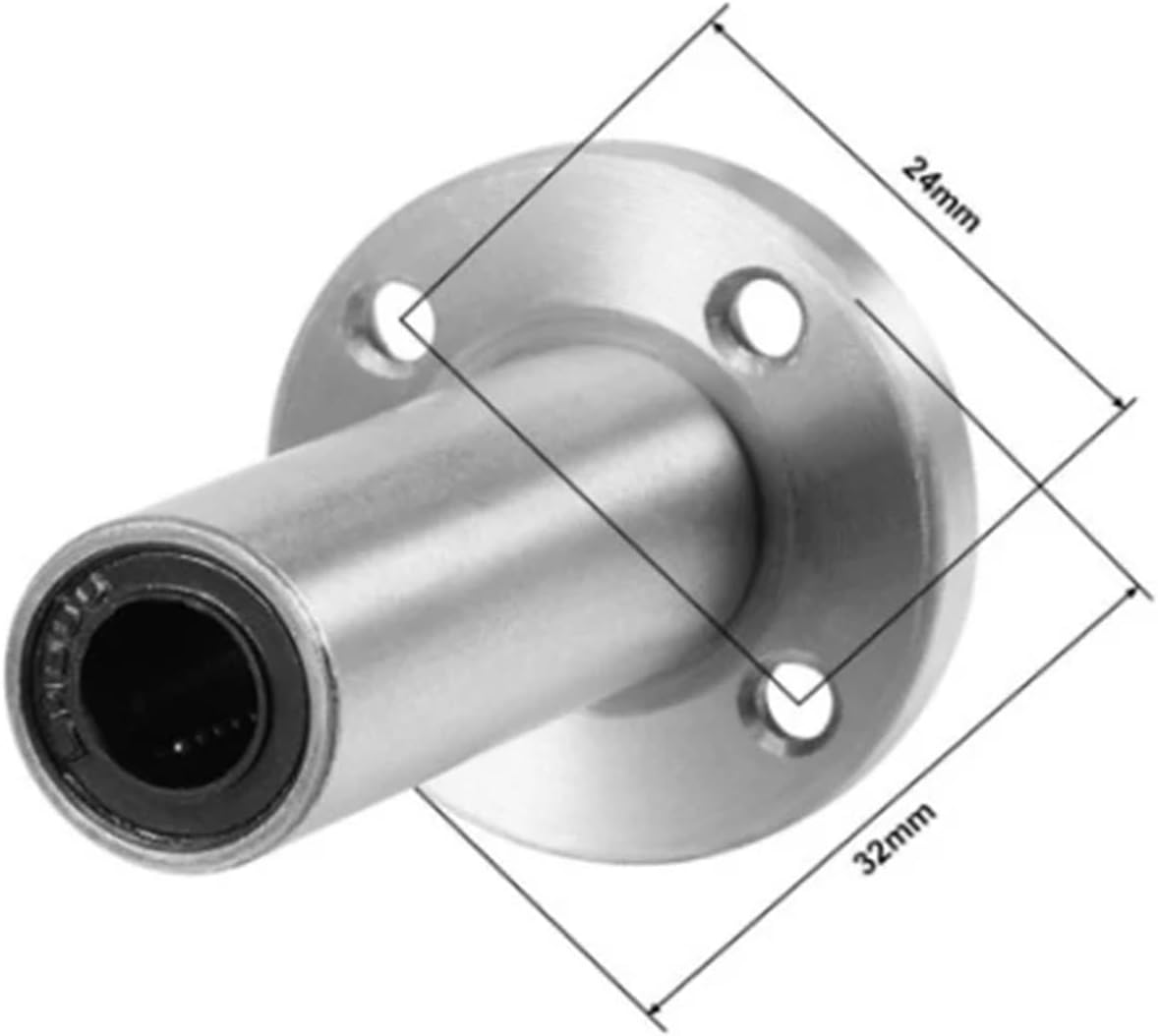 Youngran 4PCS 8mm LMF8LUU Long Type Round Flange Coupling Linear Motion Bearing,CNC Parts Slide Leisurely (Color : Silver)