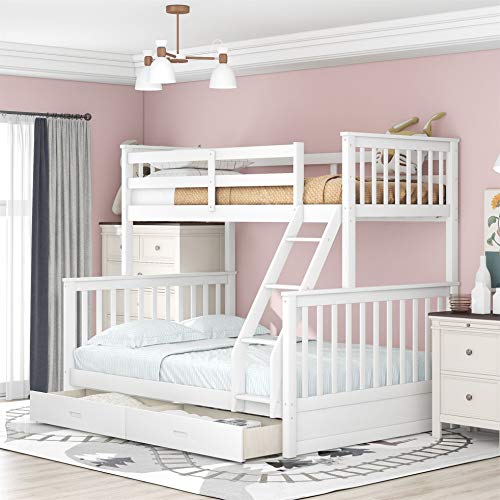 Harper & Bright Twin over Full Bunk Bed with Drawers