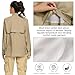 Womens Sun Protection Safari Shirts UPF 50+ UV Long Sleeve Outdoor Quick Dry Fishing Hiking Shirts (5024 Dark Khaki XXL)