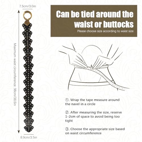 Image of SANNIDHI Women Leather Belt Dresses Stylish Vintage Boho Waist Belt Western Punk Cow Metal Buckle Belts Y2K Accessories Belt Jeans, Dresses, Skirts, Black