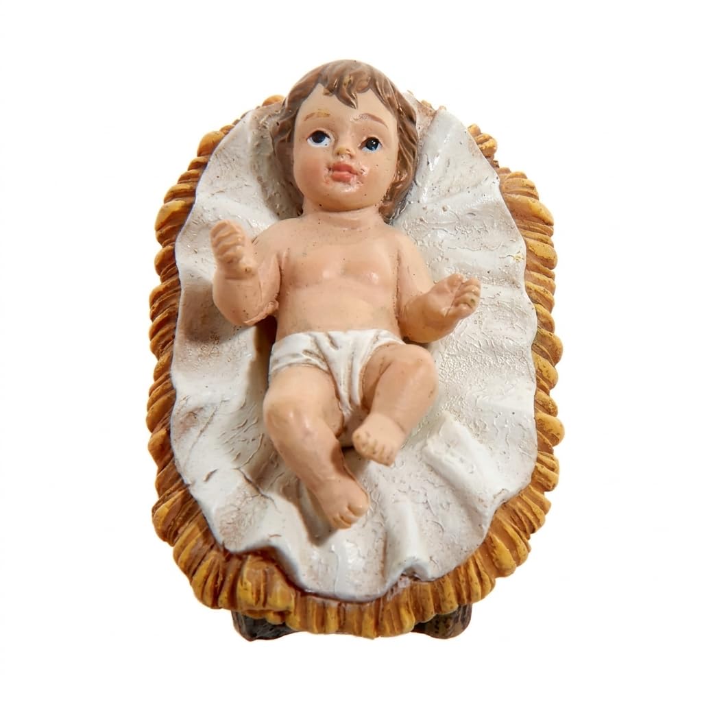 The Bridge Collection Figurine de bébé Jésus – Figurine de crèche de bébé Christ en résine de 5,1 cm – Pièce de rechange pour crèche de Jésus – Décoration de Noël Jésus