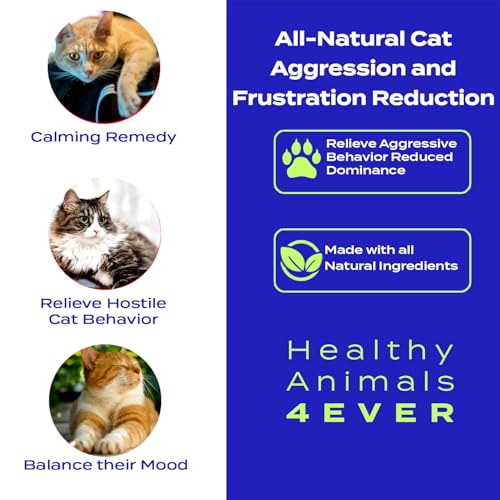 HealthyAnimals4Ever HA4E - Calming Tablets for Stressed and Aggressive Cats - Reduce Cat Aggression & Promote Relaxation - All-Natural, Homeopathic Remedy - 300 Tablets
