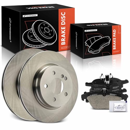 A-Premium 11.81 In (300mm) Rear Vented Brake Rotors and Ceramic Pads Kit