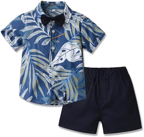 Winmany Baby Jongens Hawaii Outfits Kinderen Botton Onderhemd En Shorts Set Tropical Bloemen Zomer Beachwear Kleding, Blauw, 9-12 Maanden - View #5