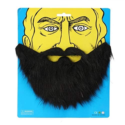 Newooh Man Halloween Beard Facial Hair Disguise Game Black Mustache, Funny Costume Accessories Cosplay Party #TOP5
