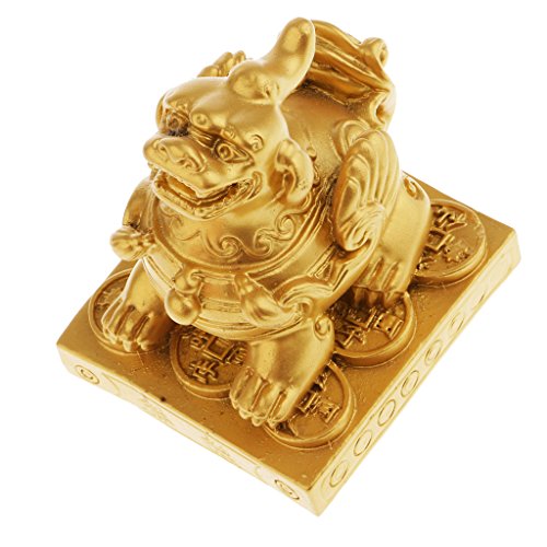 Homyl Feng Shui Pi Xiu Riqueza Prosperidade Estatuetas de Estátua parabéns presente dourado