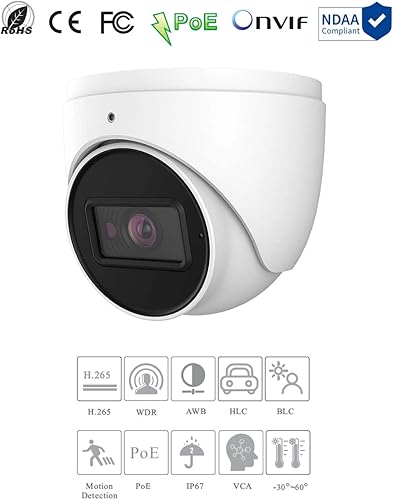 Miniatura 2 de Titanio IP-5IRD5S44/28 5MP IR impermeable cámara de red de torreta, Max 2880x1620 micrófono incorporado, WDR, H.265+, ranura MicroSD, VCA NDAA