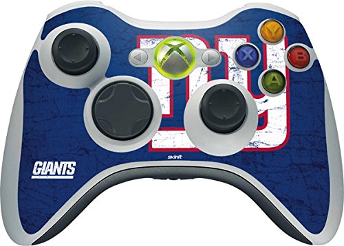 Skinit Decal Gaming Skin Compatible with Xbox 360 Wireless Controller - Officially Licensed NFL New York Giants Distressed Design