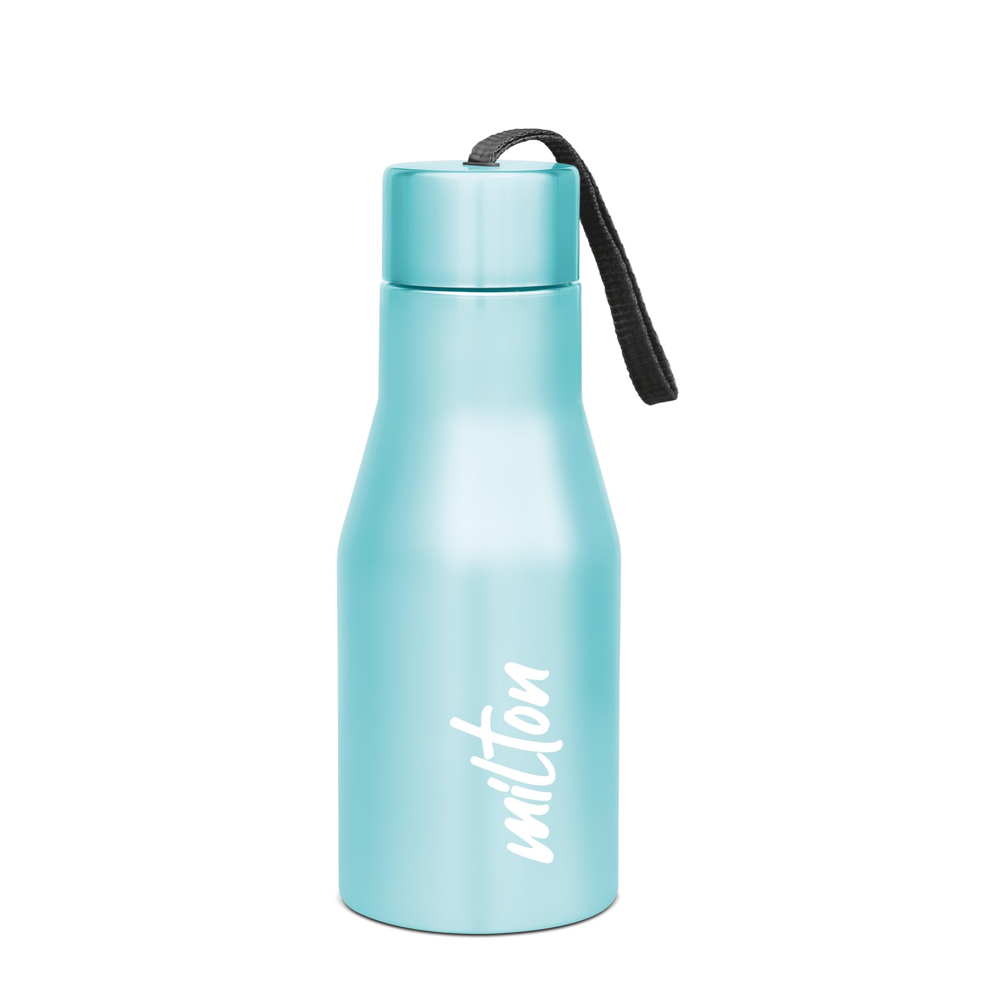 MILTON Super 500 Stainless Steel Water Bottle 475 ml, Single Walled, ISI Certified I Leak Proof Lid, Rust Proof I For School, Office, Gym I Sky Blue