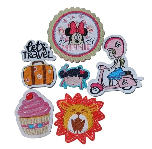 Parakh Embroidered Stitching Patches for Clothes, Decorative Sew-On Fabric Applique for Kids, Bags, Jackets, Jeans, T-Shirts & DIY Craft Accessories, Assorted Cute Designs, Pack of 6-image-13