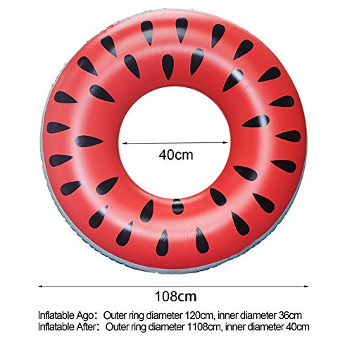 Schwimmring GUBOOM für Erwachsene, aufblasbar mit Melonendesign, 120 cm