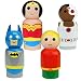 Bif Bang Pow! DC Comics Justice League Batman, Wonder Woman, Aquaman, Cyborg Pin Mate Wooden Figure Set of 4 Collectible, 2"