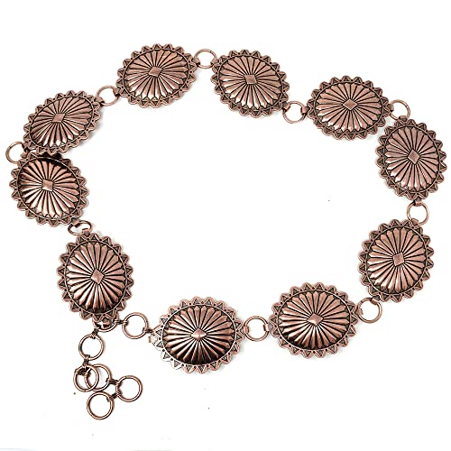 Western Concho Fashion Chain Belt Western Flower Concho