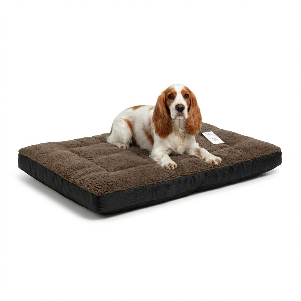 MH Home Dog Bed With Removeable Washable Cover, Pet Cat Beds Cushion Mattress, Soft Warm Dog Mat Pad For Dogs (Medium 60 x 80 cm, Dreamu Doggo Den)