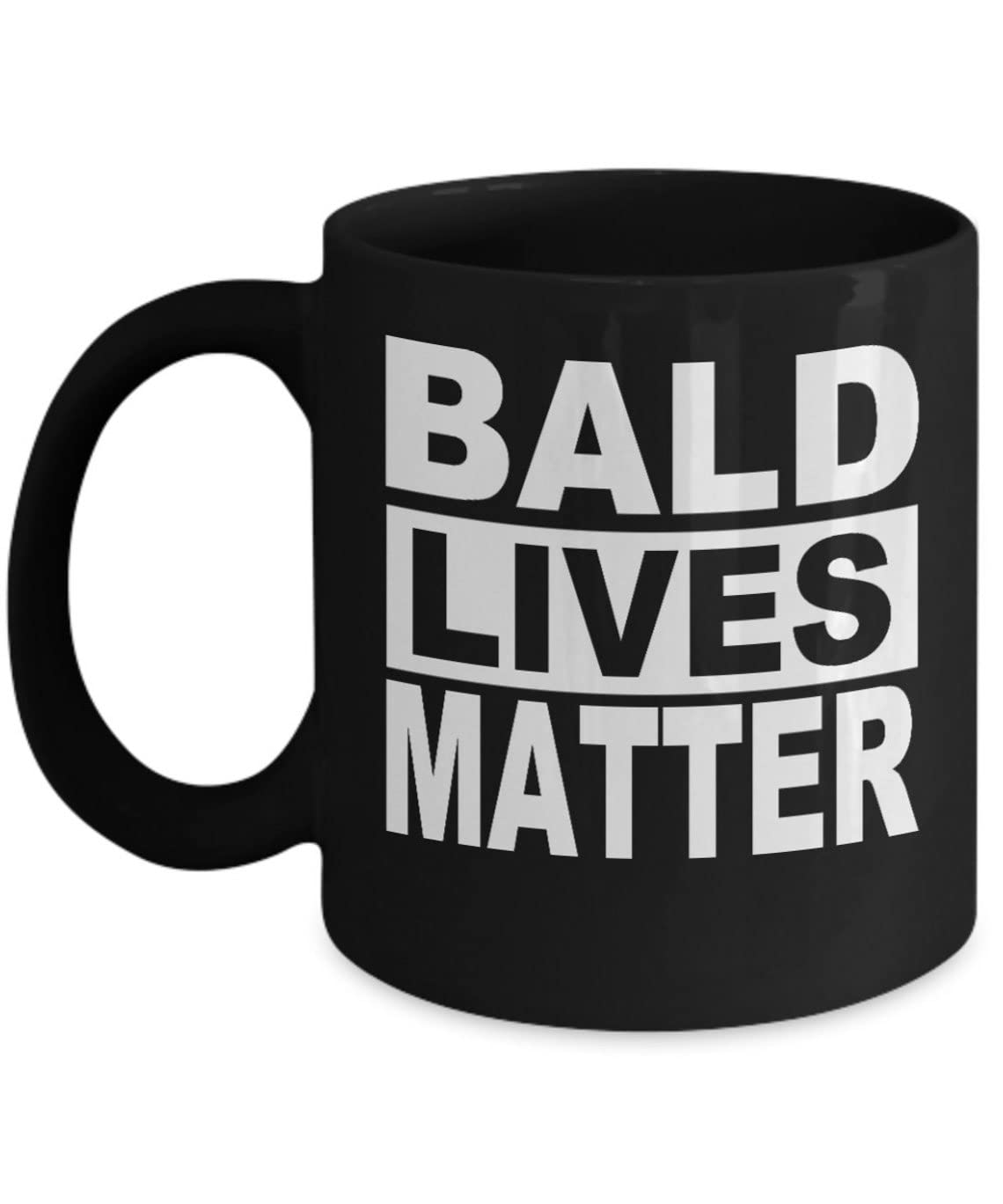 VolloFunny Black Mug Bald Lives Matter Funny Mug For Bald Men, Baldi Mug, Middle Aged Man Gift, Baldy Coffee Cup, Gift Ideas For Him, Birthday or Anniversary