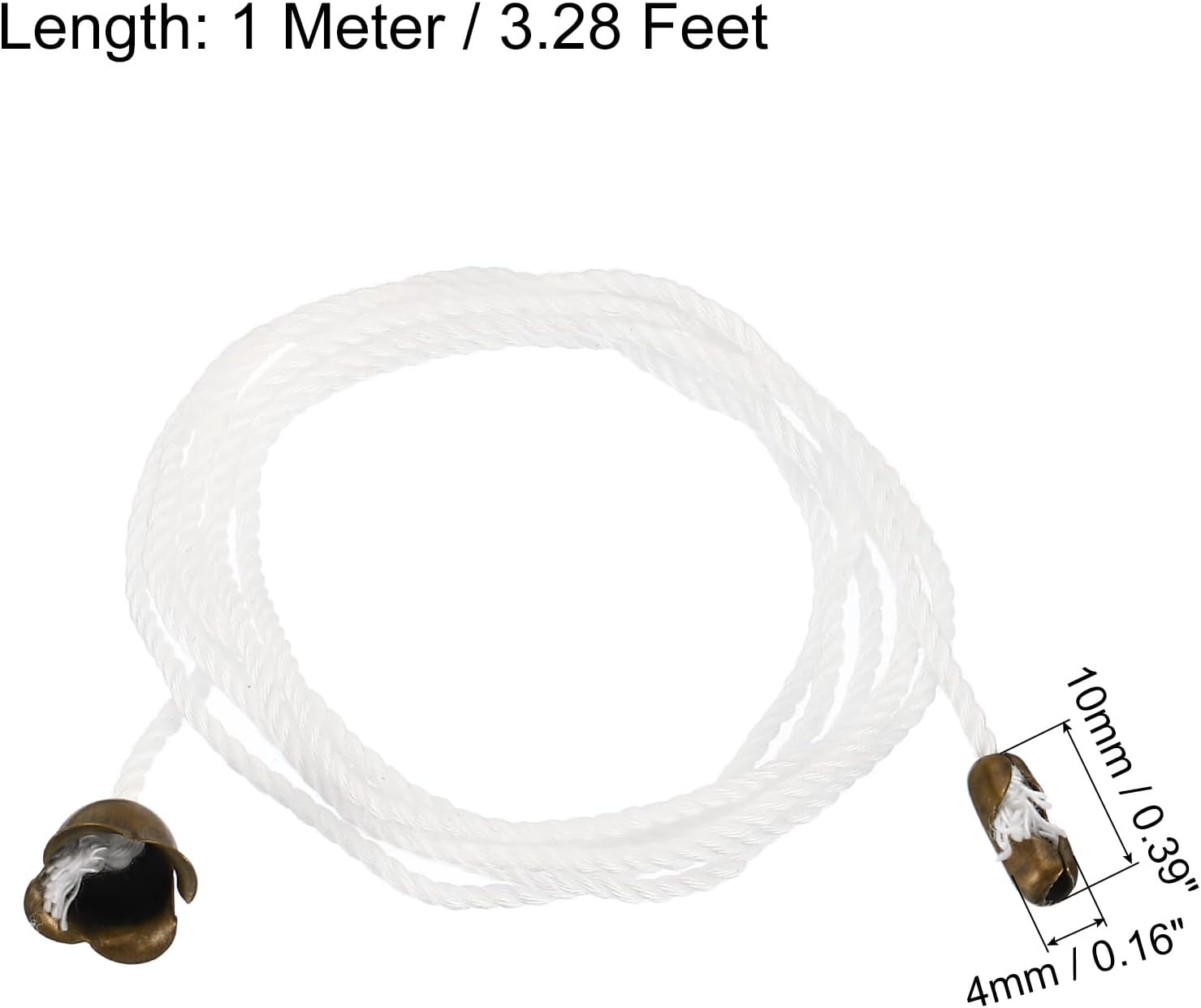 MECCANIXITY Pull Cord for Ceiling Switch, Light Pull Cord String Ceiling Fan String with Connector Pull Chain Extension, White Bronze, Pack of 6