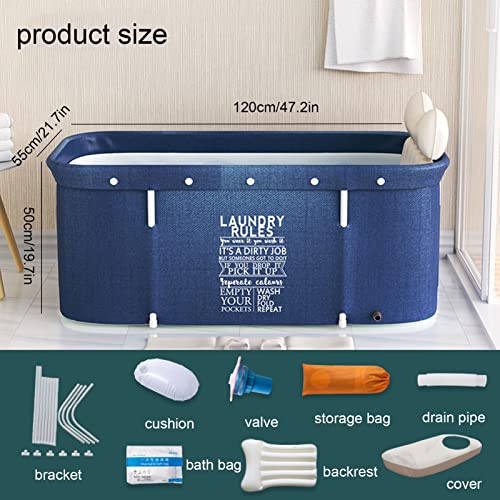 Foldable Bathtub For Adult 47.2 Inch Freestanding Bathtub Collapsible Bathtub Portable Soaking Bath Tub For Shower Stall Bathroom Spa Tub Hot Bath Ice Bath Indoor And Outdoor (Color : A) #TOP6
