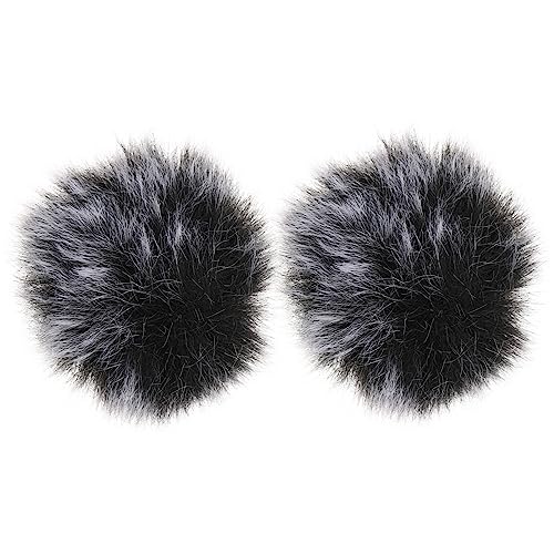 Kisangel Windproof Microphone Protective Cover Windscreen for Recording Office Use Imitation Plush Lapel Mic Cover Protection 5Mm Gray Black