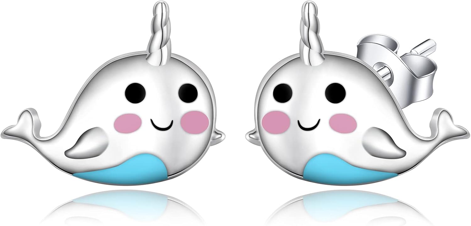 Women Earrings 925 Sterling Silver Football/Airplane/Apple/Animal Dainty Stud Earrings Birthday Gifts