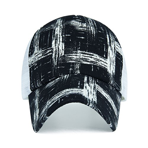 Rayna Fashion Unisex Vintage Trendy Baseball Cap Trucker Hat Beach Travel Hip Hop Stripe Black #TOP7