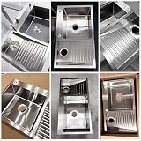 Utility Laundry Sink With Washboard, Hand Washing Tub With 4mm Thick Panel, Stainless Steel Laundry Basin, Workstation Washing Basin With Drain Kit, For Utility Room, Basement(A,60x48x22cm)