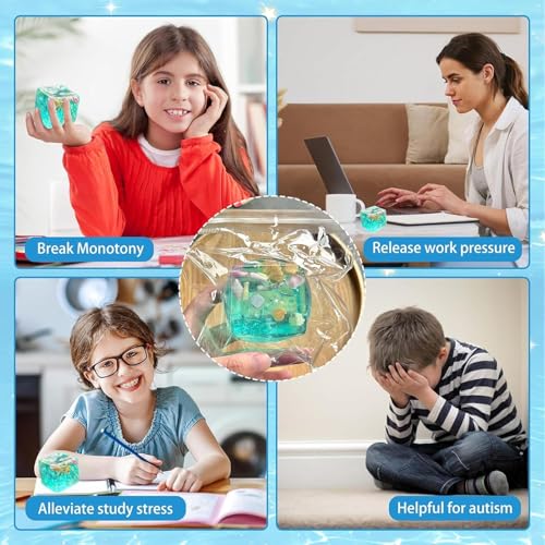 Image of Taba Squishy, Squeeze Fidget Adults Stress Relief Cute Adults Taba Squishy for Boys Girls Birthday Party Gifts, Blue Seashell Design, Office Desk Decoration (Blue A)