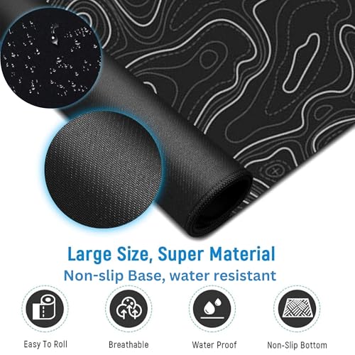 Image of XL Extended Gaming Mouse Pad | XXL Large Desk Mat 60x30cm for Laptop & PC | Non-Slip Rubber Base, Waterproof, Durable & Smooth Surface | Office, Gaming & Study, asthetic