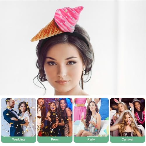 jojofuny Serre-tête pour femme - Crème glacée - En matériau léger - Pour fêtes et spa - Accessoire de cheveux doux et élastique pour le nettoyage du visage et la vie quotidienne – vue 8