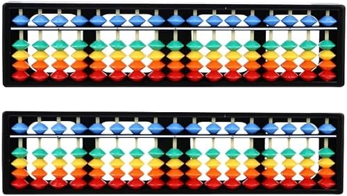UNbit Abacus，Math Learning Tool，Chinese Abacus 2pcs 17 Rods Abacus Plastic Playes Subtraction Math Chinese Japanese Abacuses Counting Tool for Educational School Office Abacus - Thumbnail 7