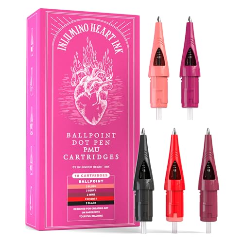 PMU Practice Cartridges – 10-Pack Ballpoint Pen Refills for Tattoo