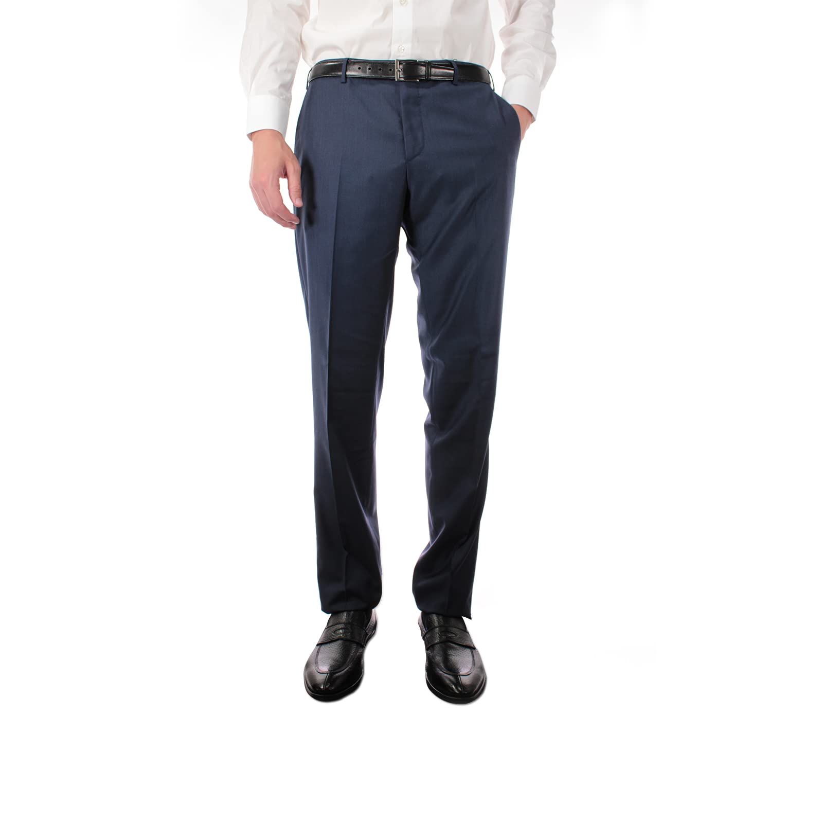 Zanella Platinum Parker Tasmanian Super 150s Wool Men Trousers - Modern Fit Flat Front Dress Pants
